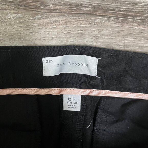 Gap Slim Crop Mid Rise Ankle Length Trouser Pants Black Women’s Size 6R - Picture 8 of 10